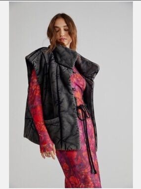 Free People Black Quilted Puffer Vest